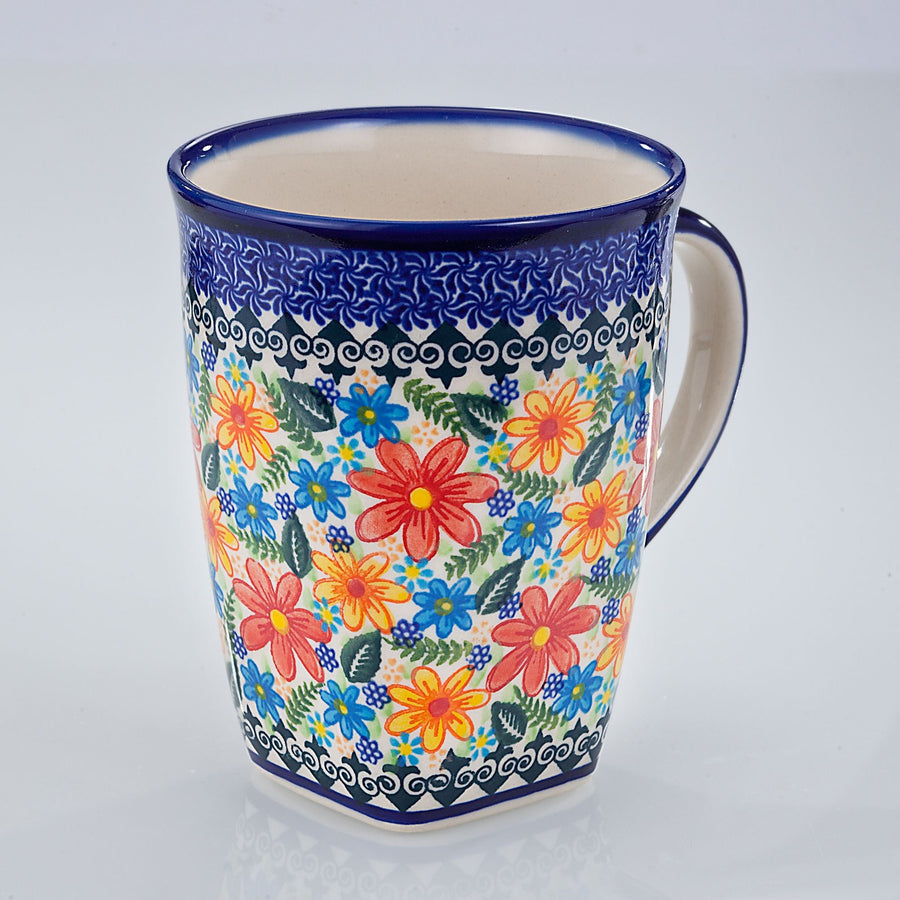 Polish Pottery Valeria Floral Mug, 18oz.