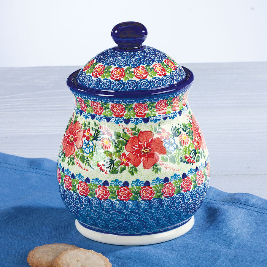 Polish Pottery Gizela Floral Cookie Jar