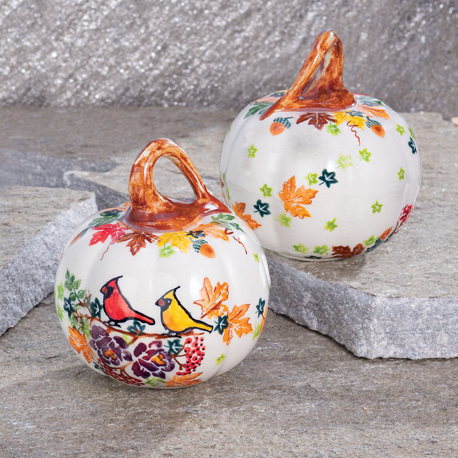 Polish Pottery ''Autumn Cardinal'' Pumpkin