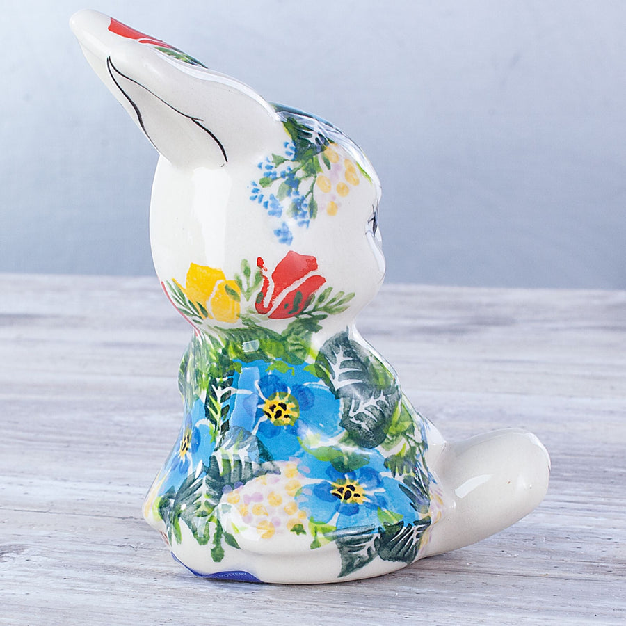 Polish Pottery ''Garden Of Color'' Bunny Figurine