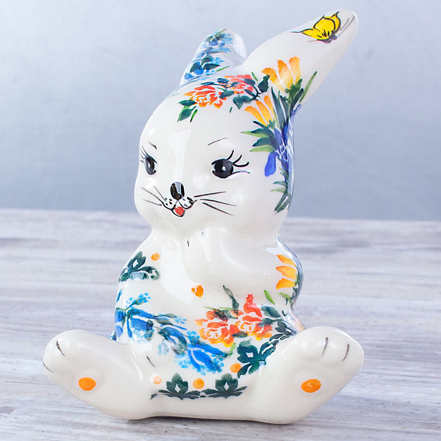 Polish Pottery ''Secret Garden'' Bunny Figurine
