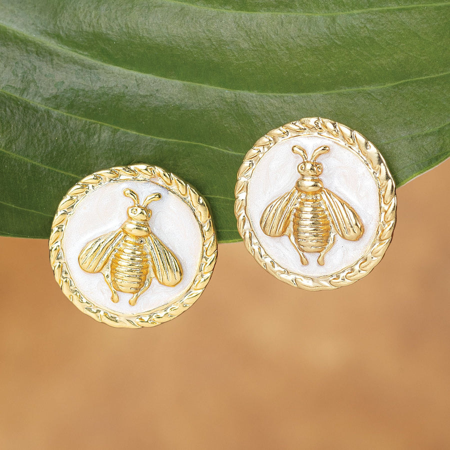 Golden Bee Clip-On Earrings