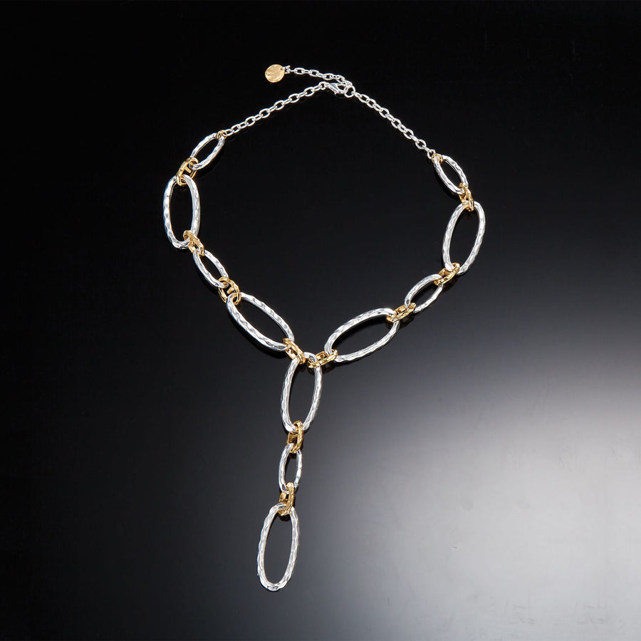 Lustrous Linked Lariat Necklace