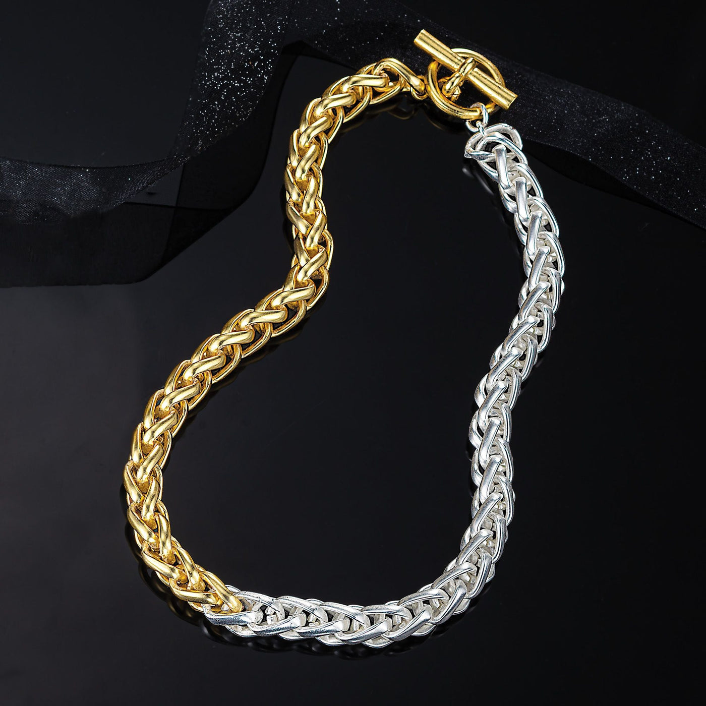 Silver & Gold Braided Necklace