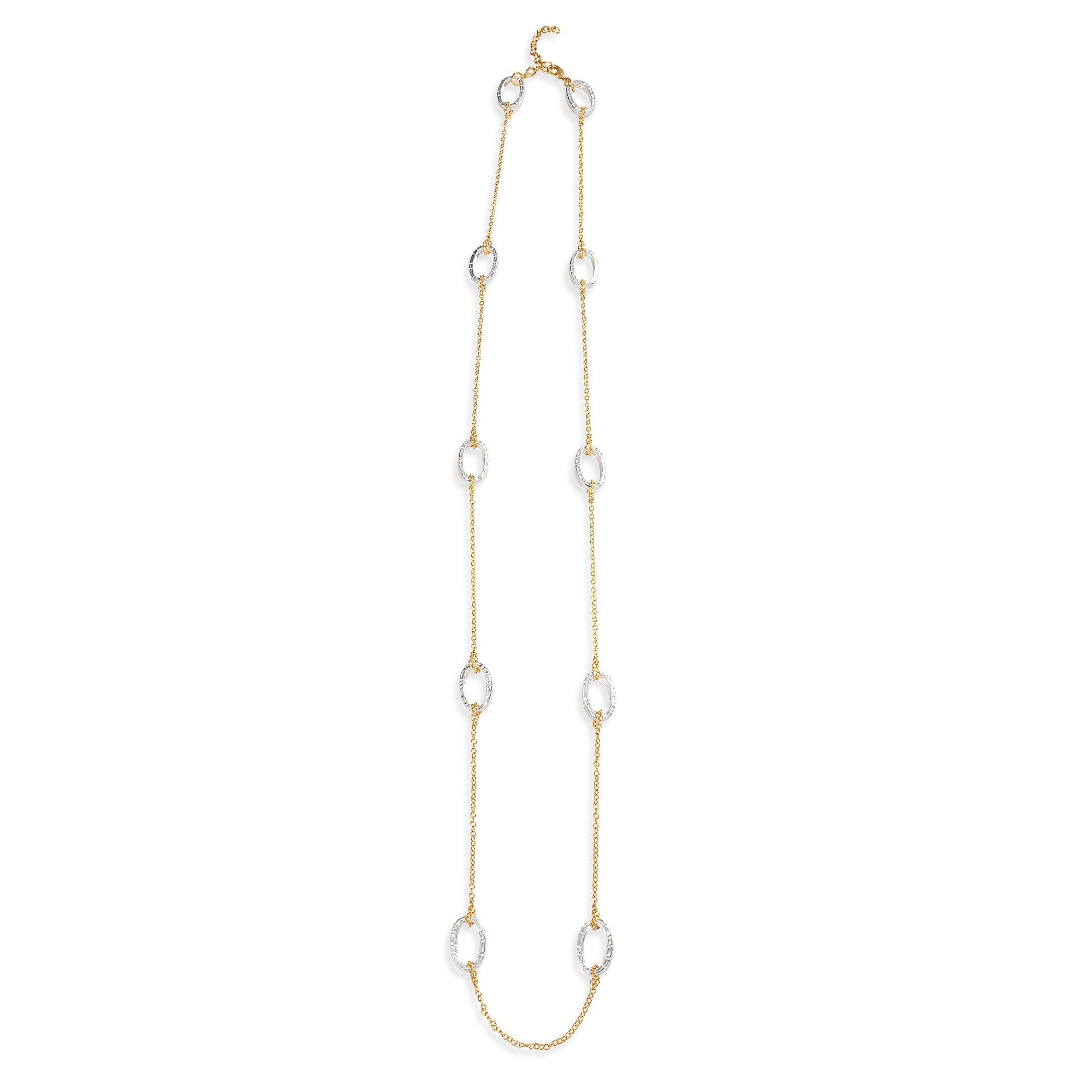 Gold & Silver Art Deco Long Necklace