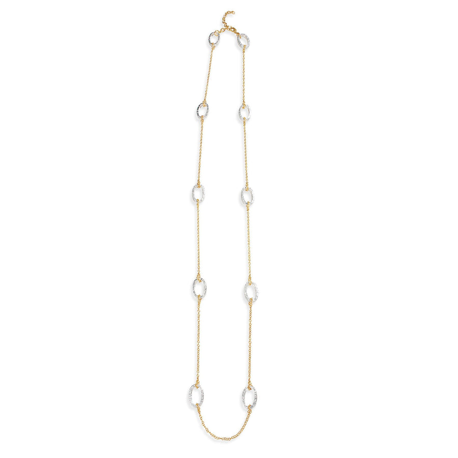 Gold & Silver Art Deco Long Necklace