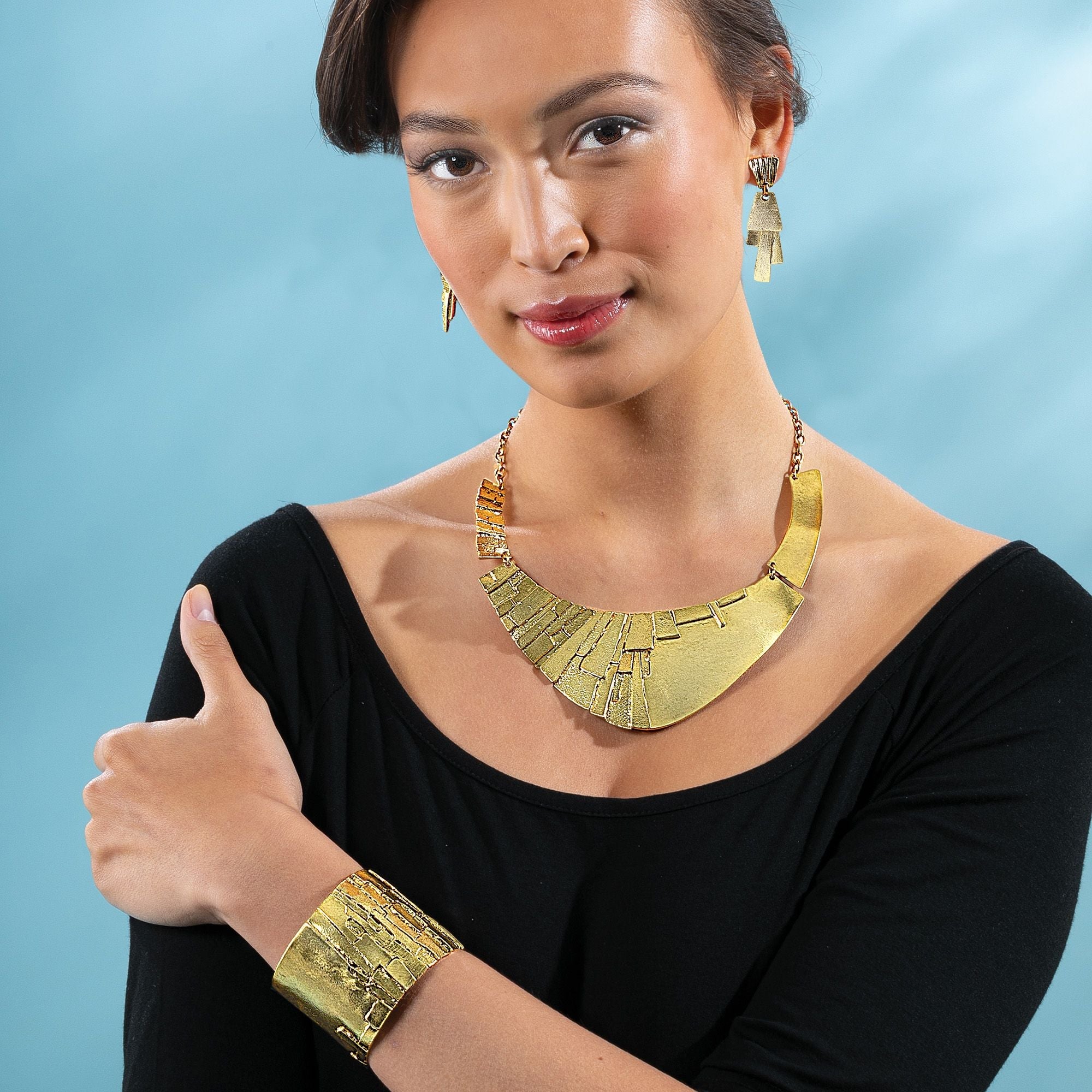 Paved In Gold Statement Necklace