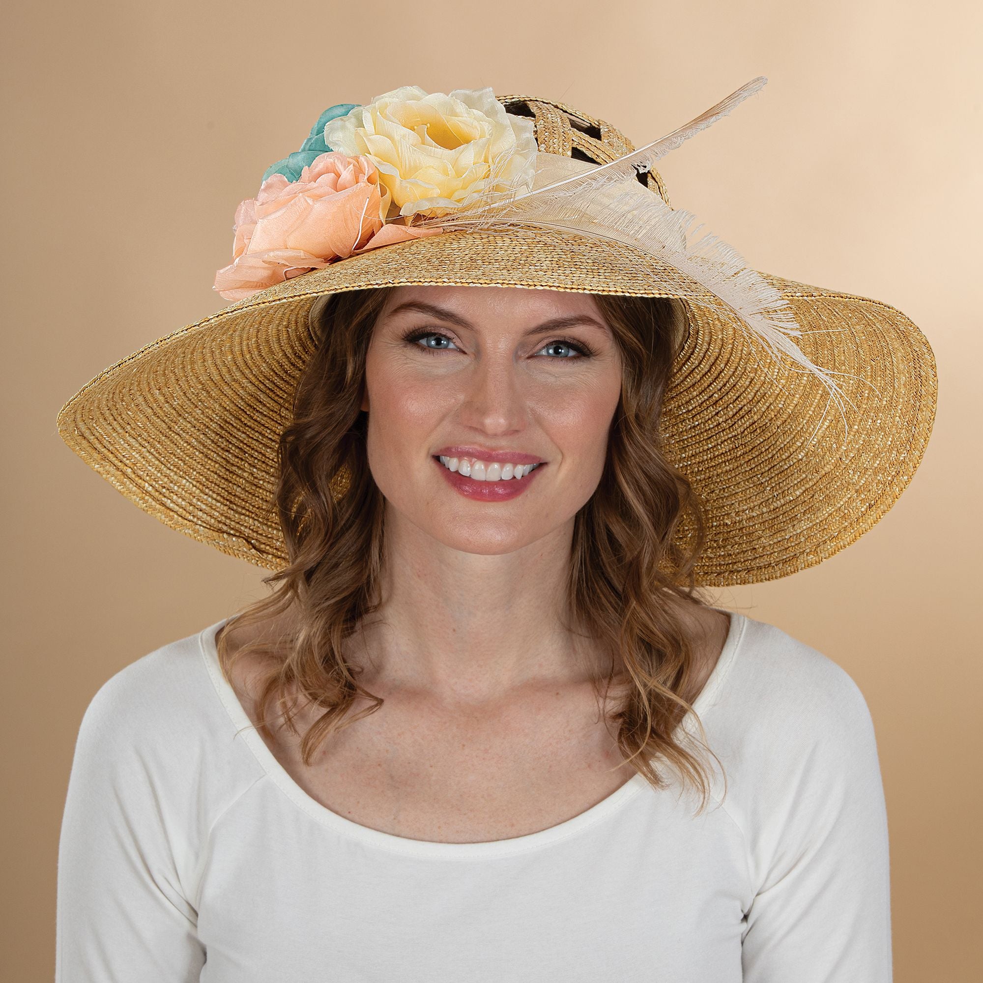 Susannah Floral Basketweave Sun Hat