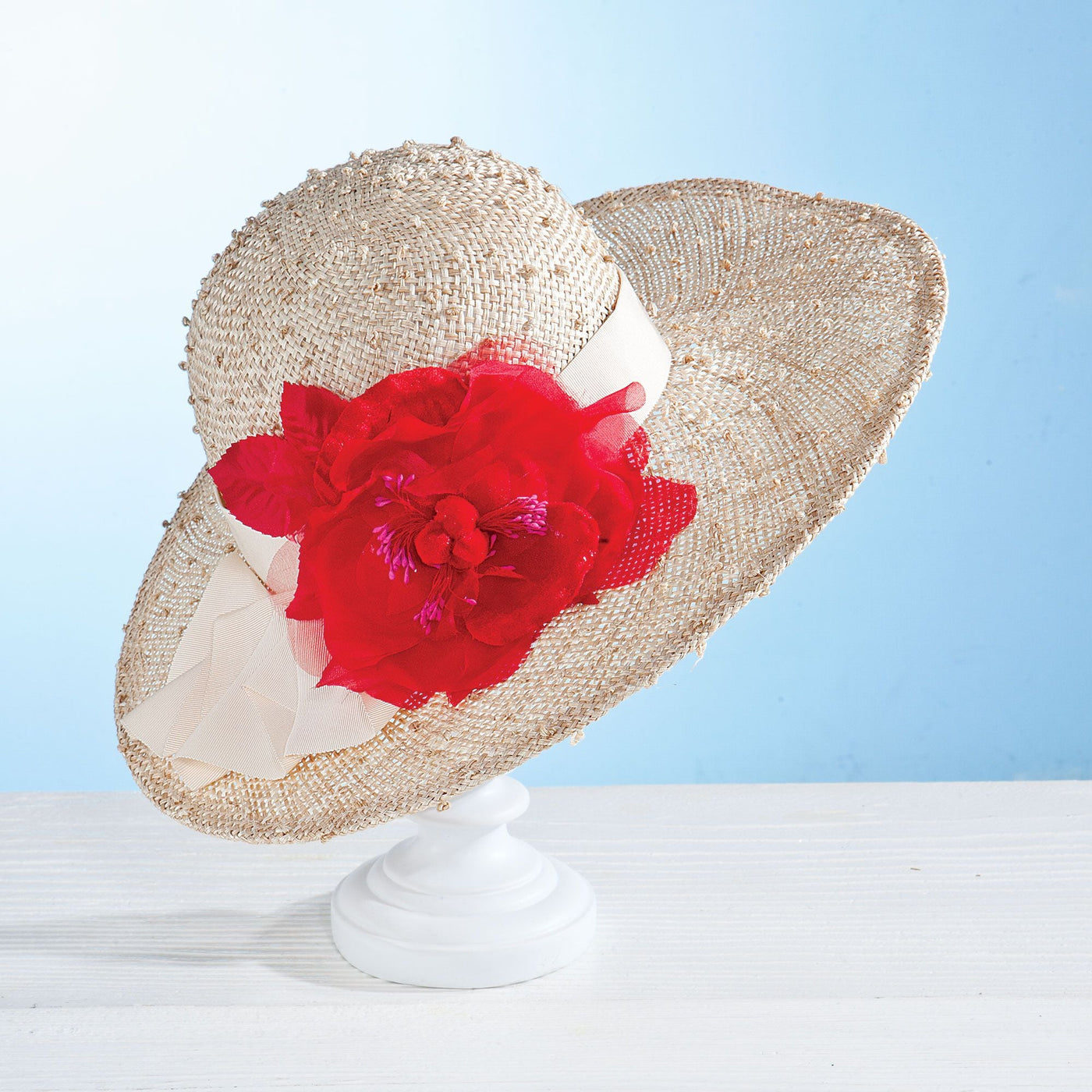 Lydia Marie Natural Straw Derby Hat