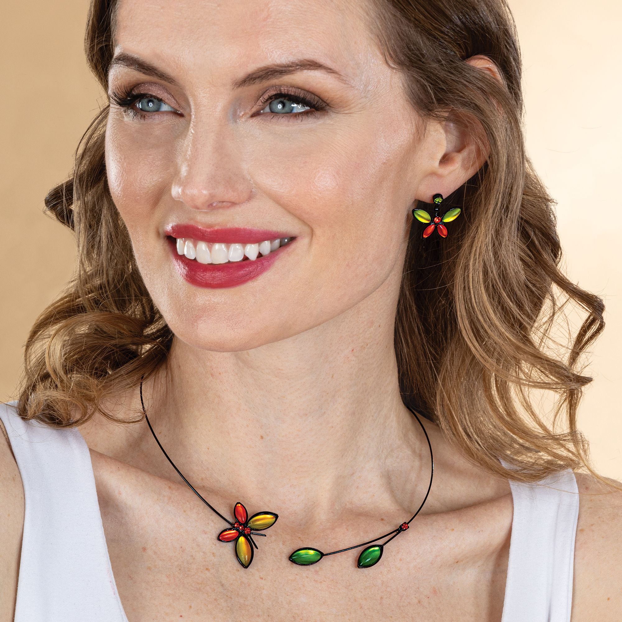 Czech Glass Butterfly Multicolored Earrings