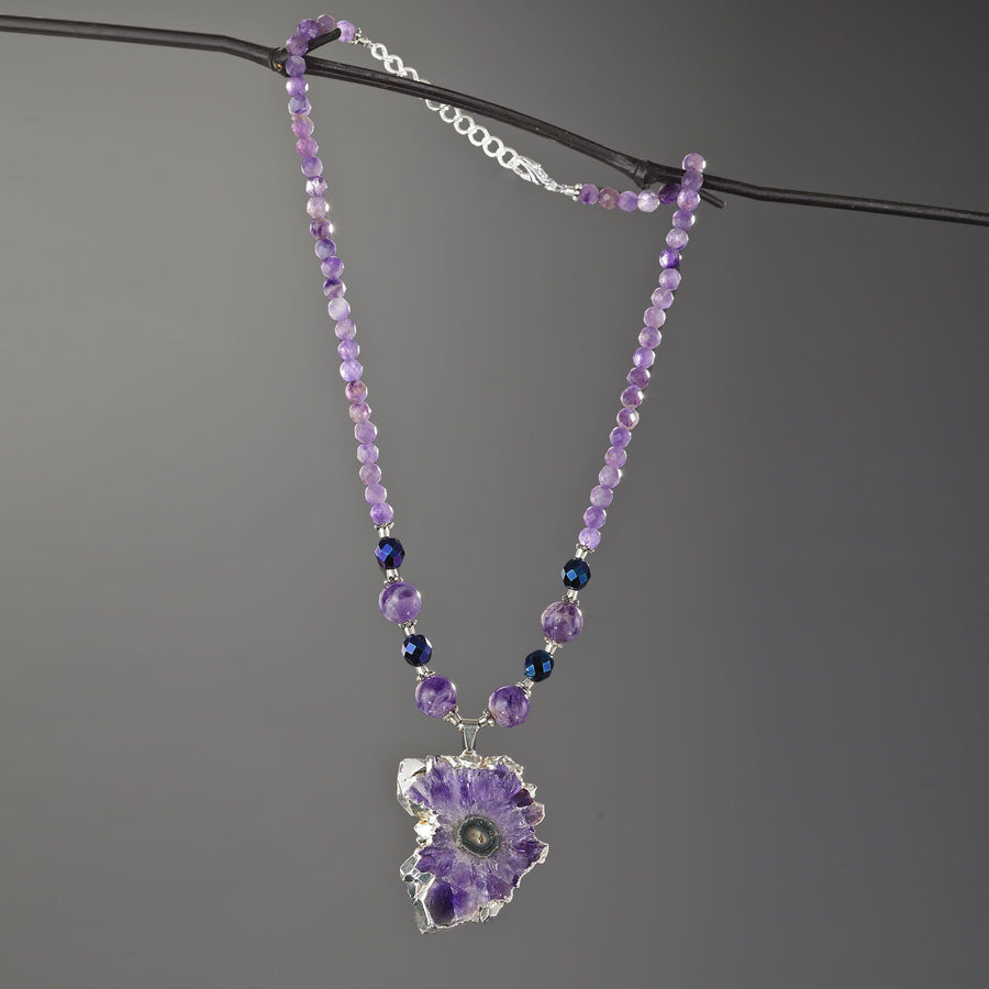 Amethyst & Crystal ''Pure Beauty'' Pendant Necklace