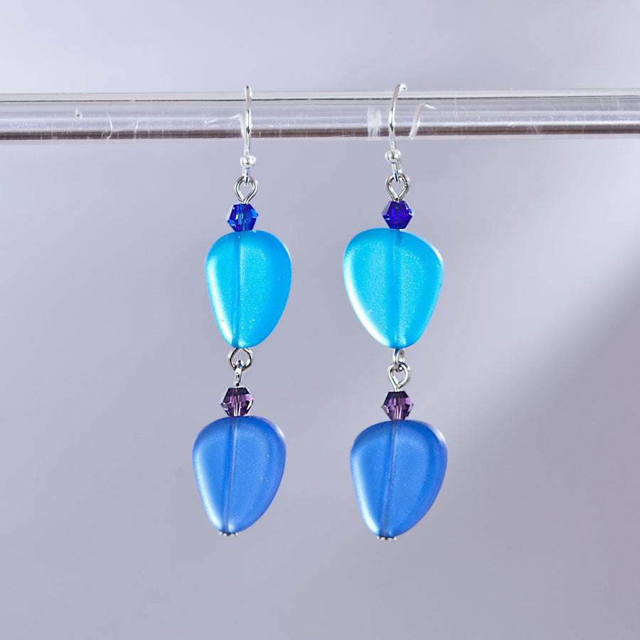 Recycled Glass Chakra Earrings