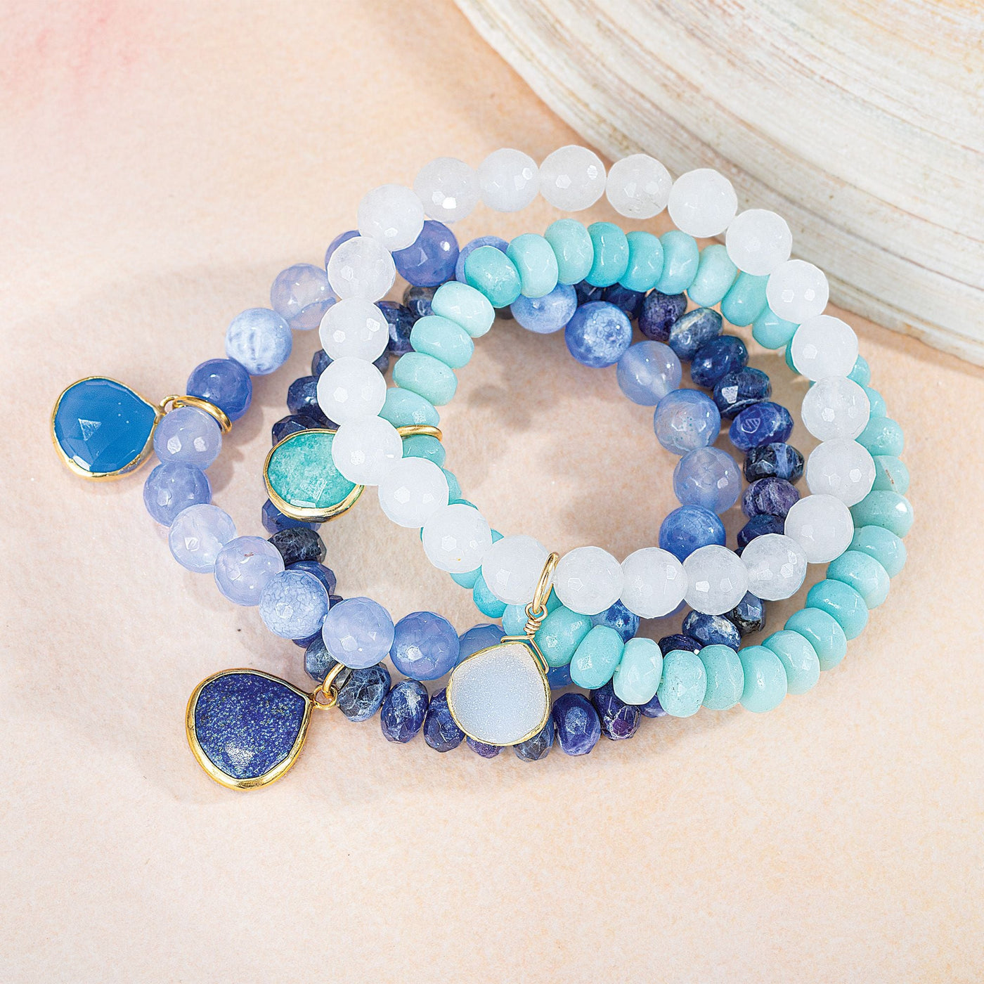 Set In Stone Light Blue Agate & Chalcedony Bracelet