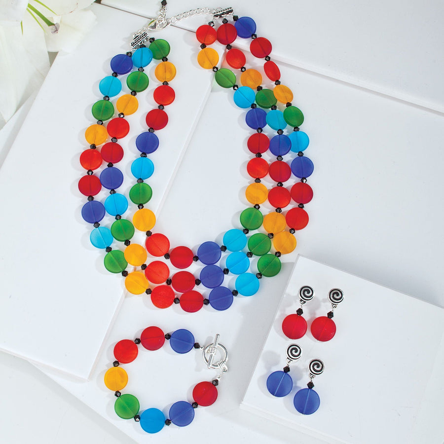 Full Spectrum Frosted Glass Necklace
