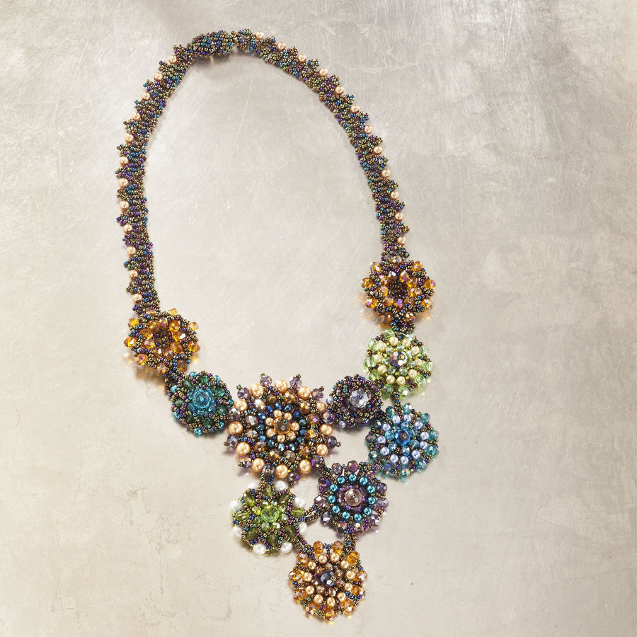 Floral Guatemalan Seed Bead Statement Necklace