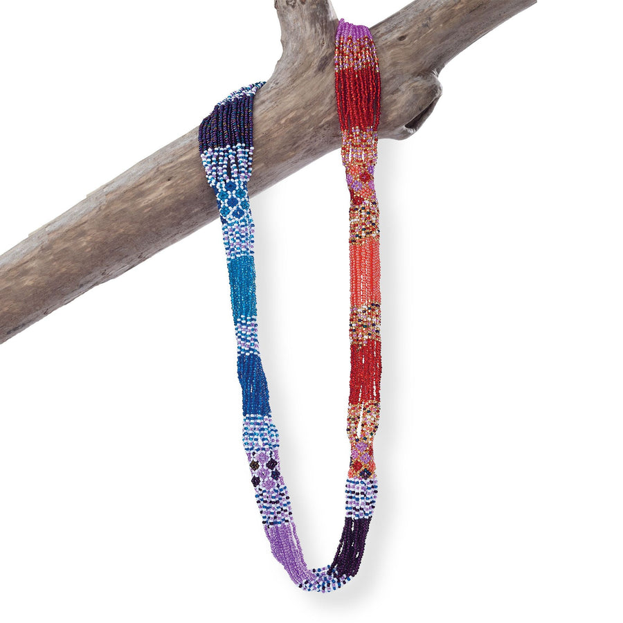 Guatemalan Seed Bead ''Fire & Ice'' Necklace