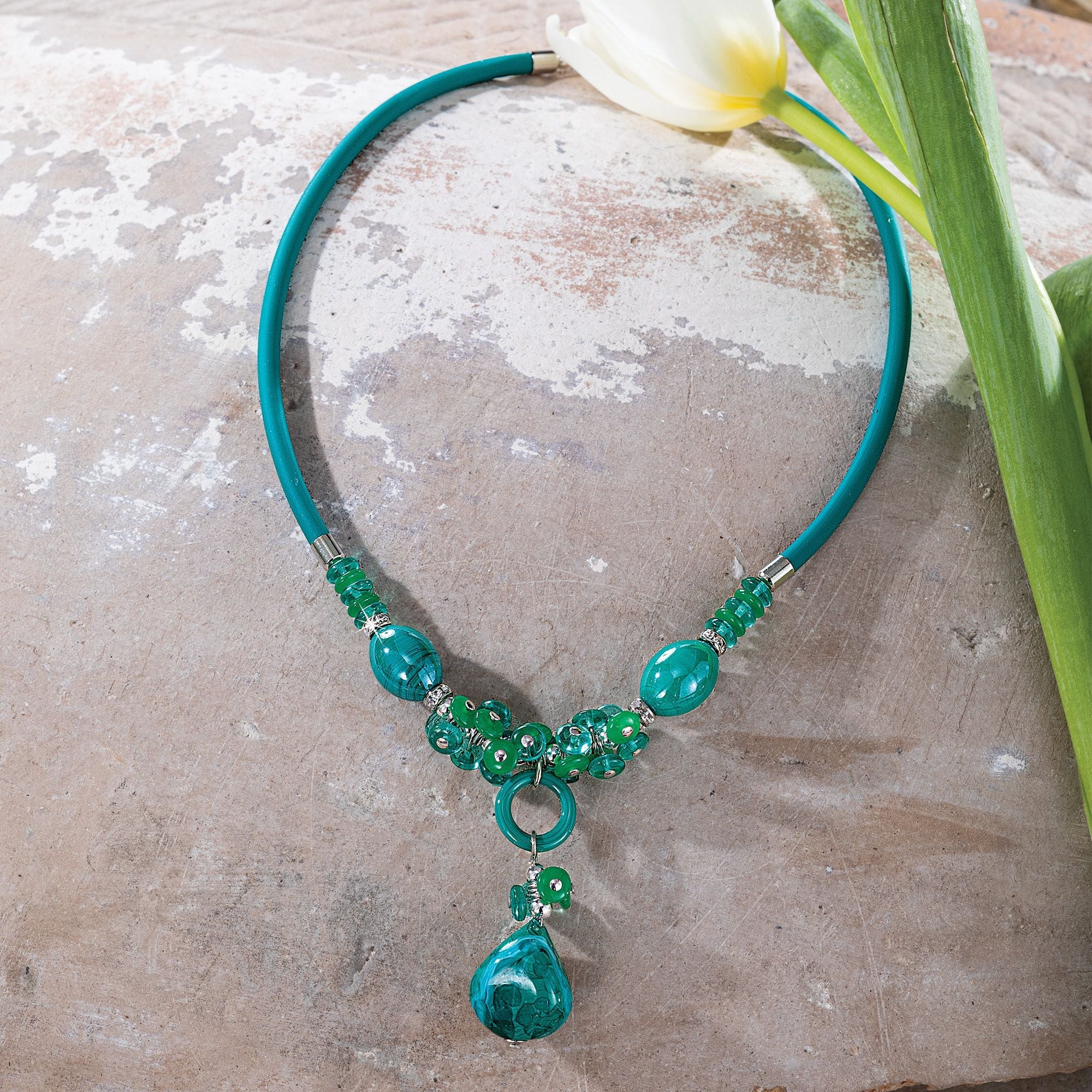 Lagoon Murano Glass Pendant Necklace