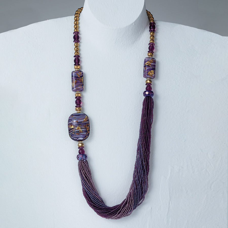 Shimmering Plum Murano Glass Necklace