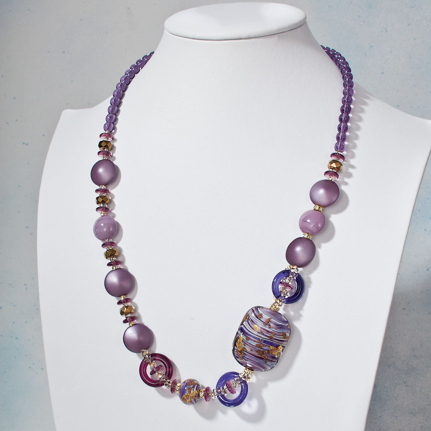 Lilac Skies Murano Glass Necklace