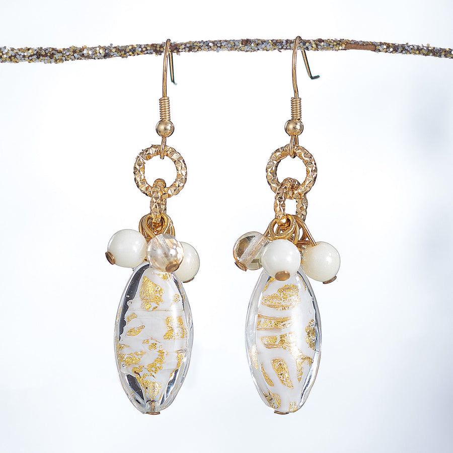 Scattered Elegance Murano Glass Earrings