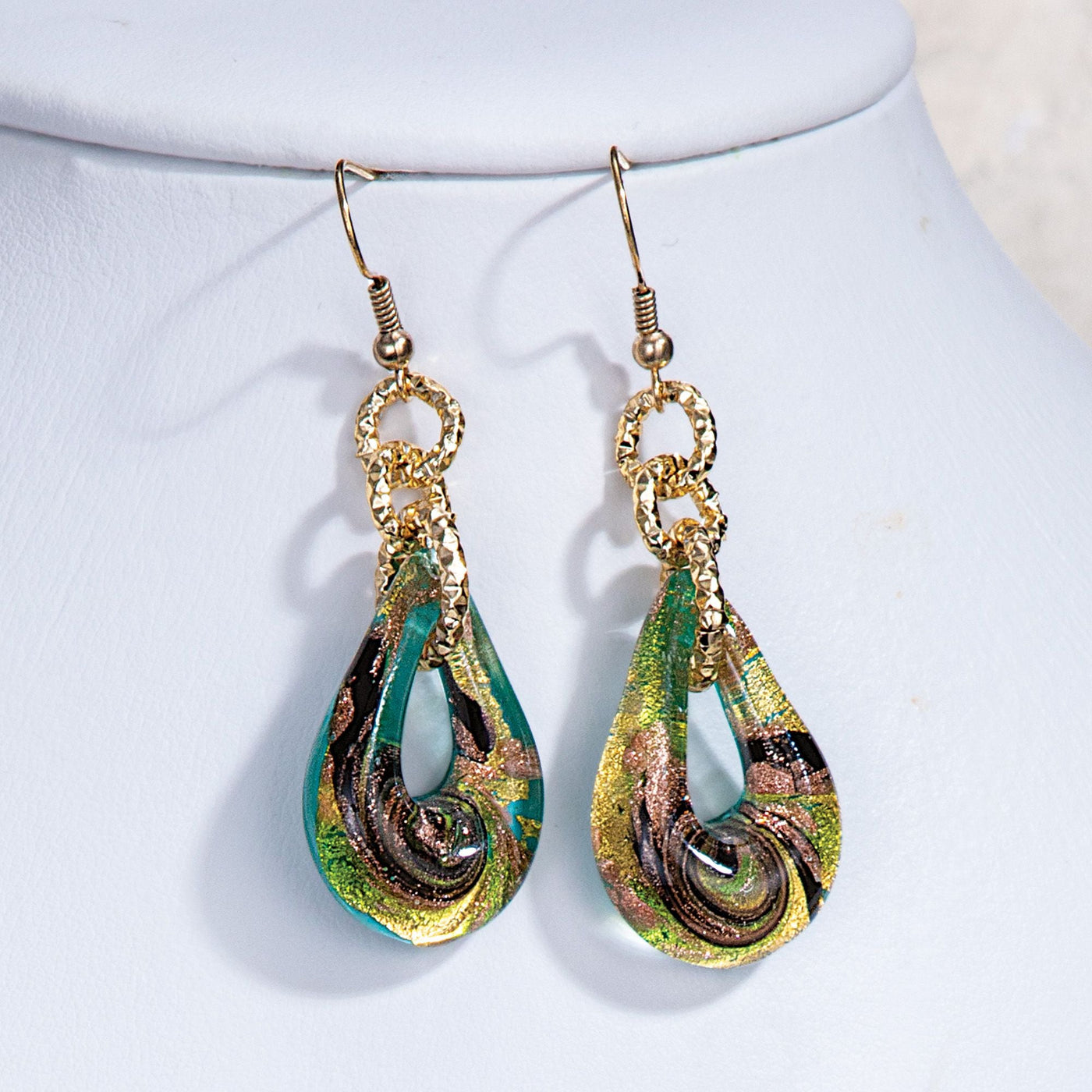 Forest Sparkle Murano Glass Earrings