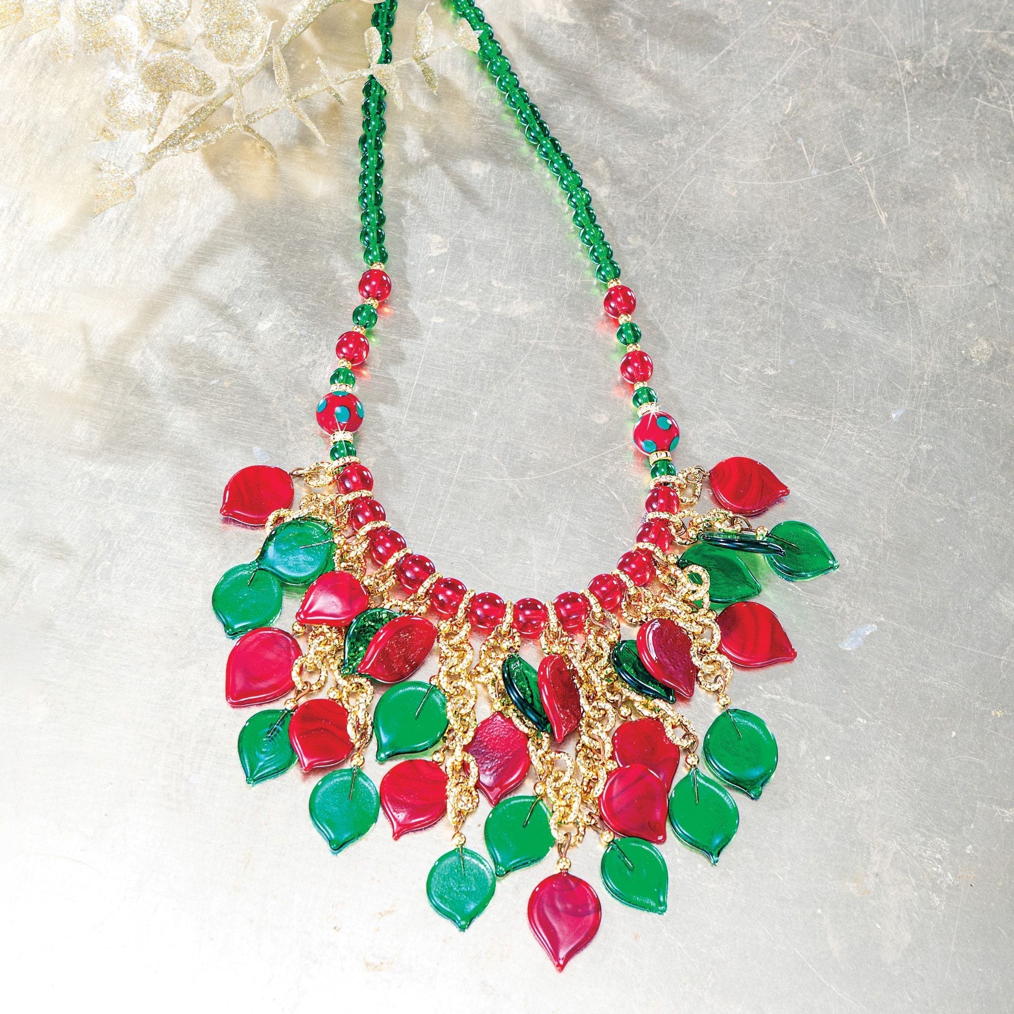 Shades Of Christmas Murano Glass Necklace