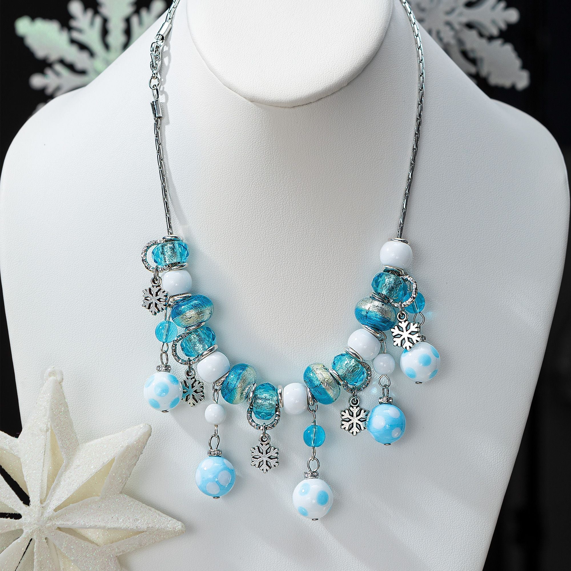 Winter Sparkle Murano Glass Necklace