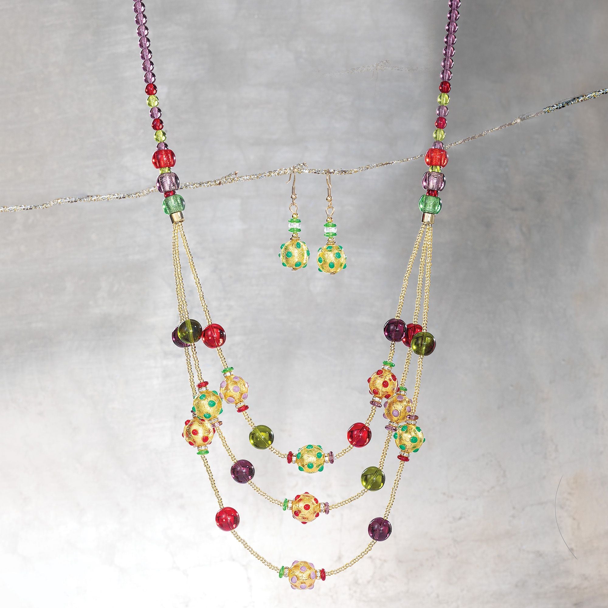 Holiday Glow Murano Glass Necklace