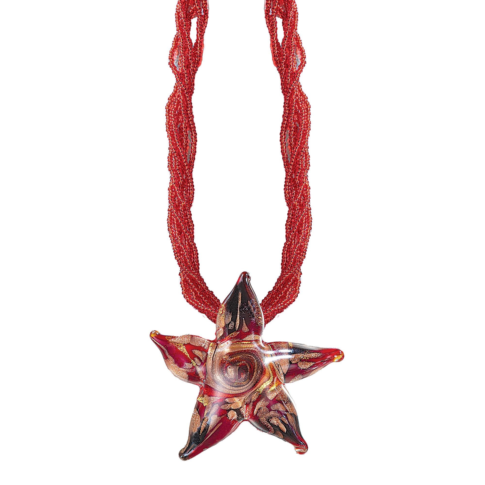 Murano Glass Starfish & Strands Necklace
