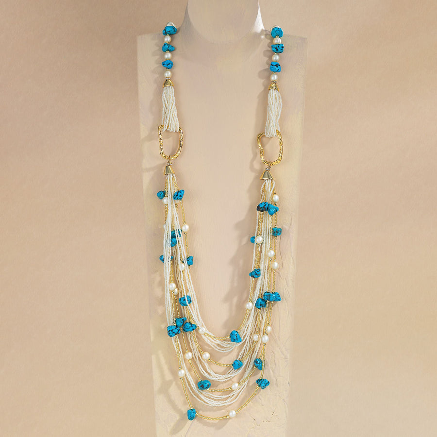 Shimmering Tides Murano Glass Necklace