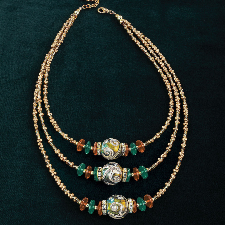 Murano Glass Sophisticated Swirls Necklace