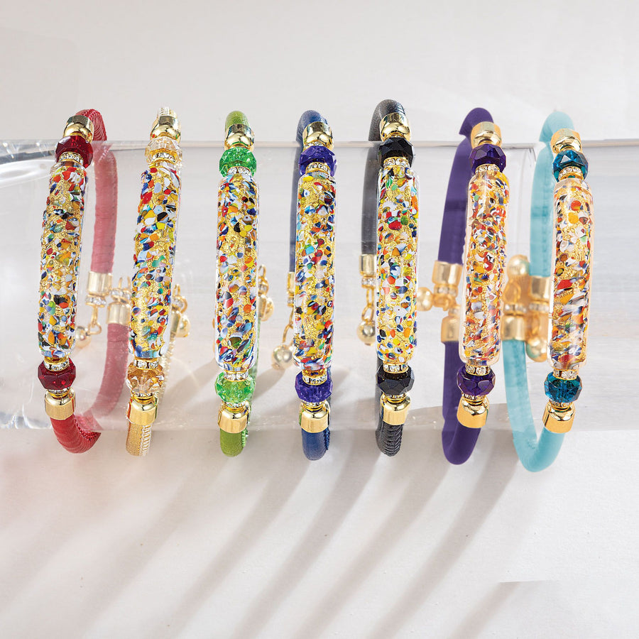 Murano Glass Above The Curve Turquoise Leather Bracelet