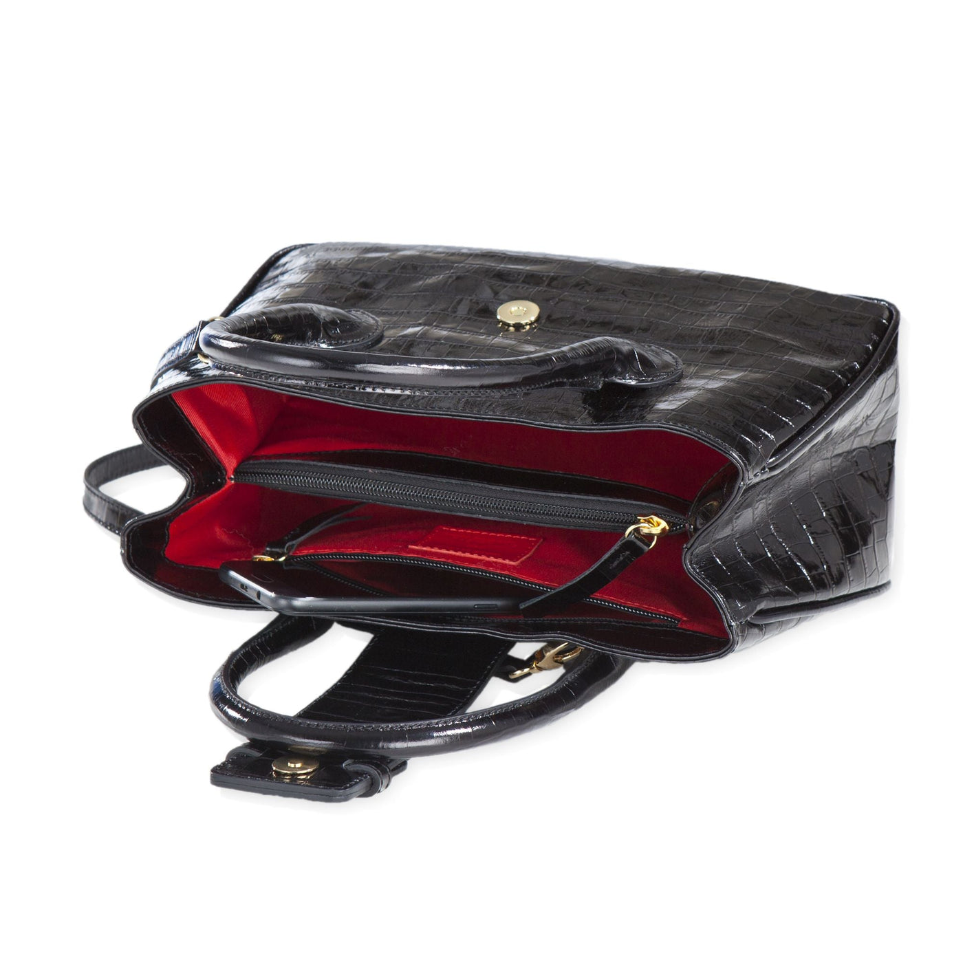 Florentine Leather Black Uffizi Satchel