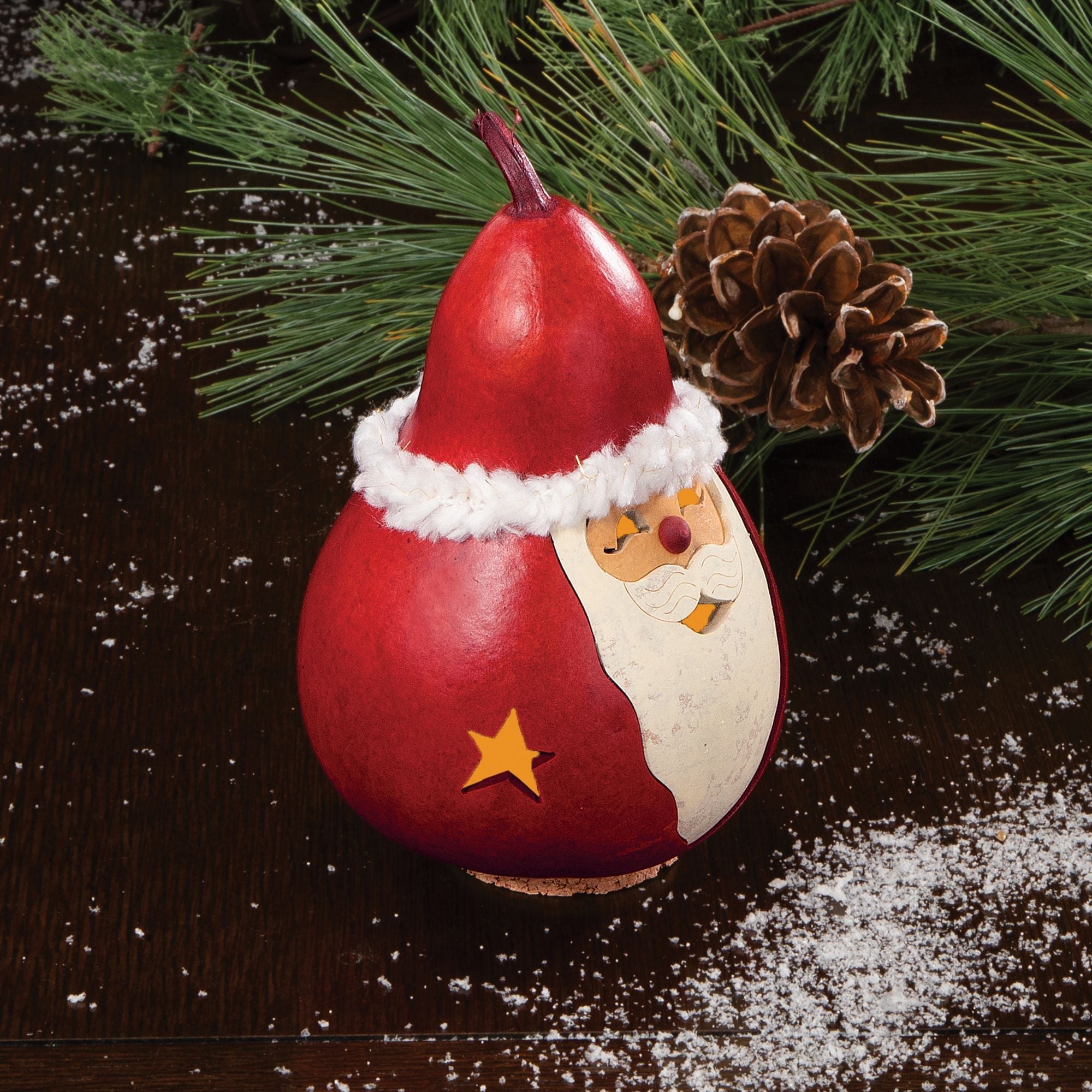 Mini Santa Claus Handcrafted Gourd