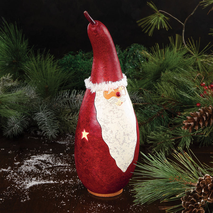Skinny Santa Claus Handcrafted Gourd