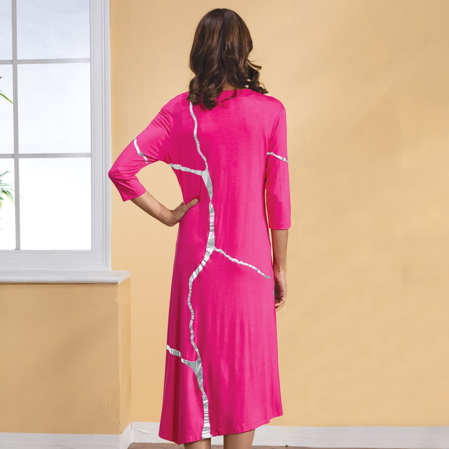 Kintsugi-Inspired Pink Dress