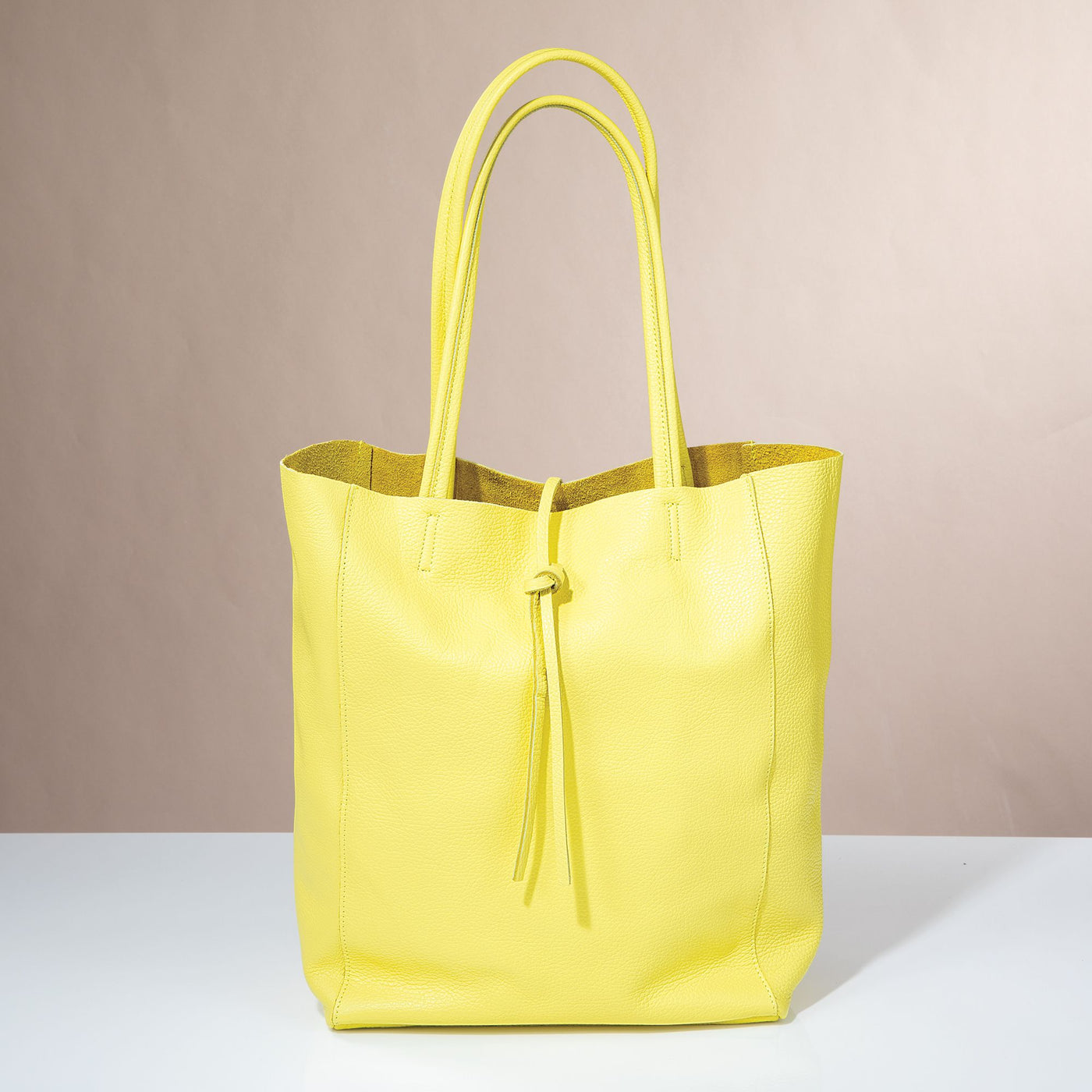 Francesca Italian Leather  Sunny Yellow Tote