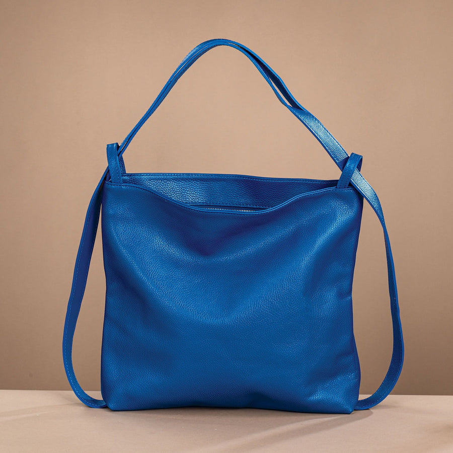 Italian Leather Mortella Cobalt Handbag