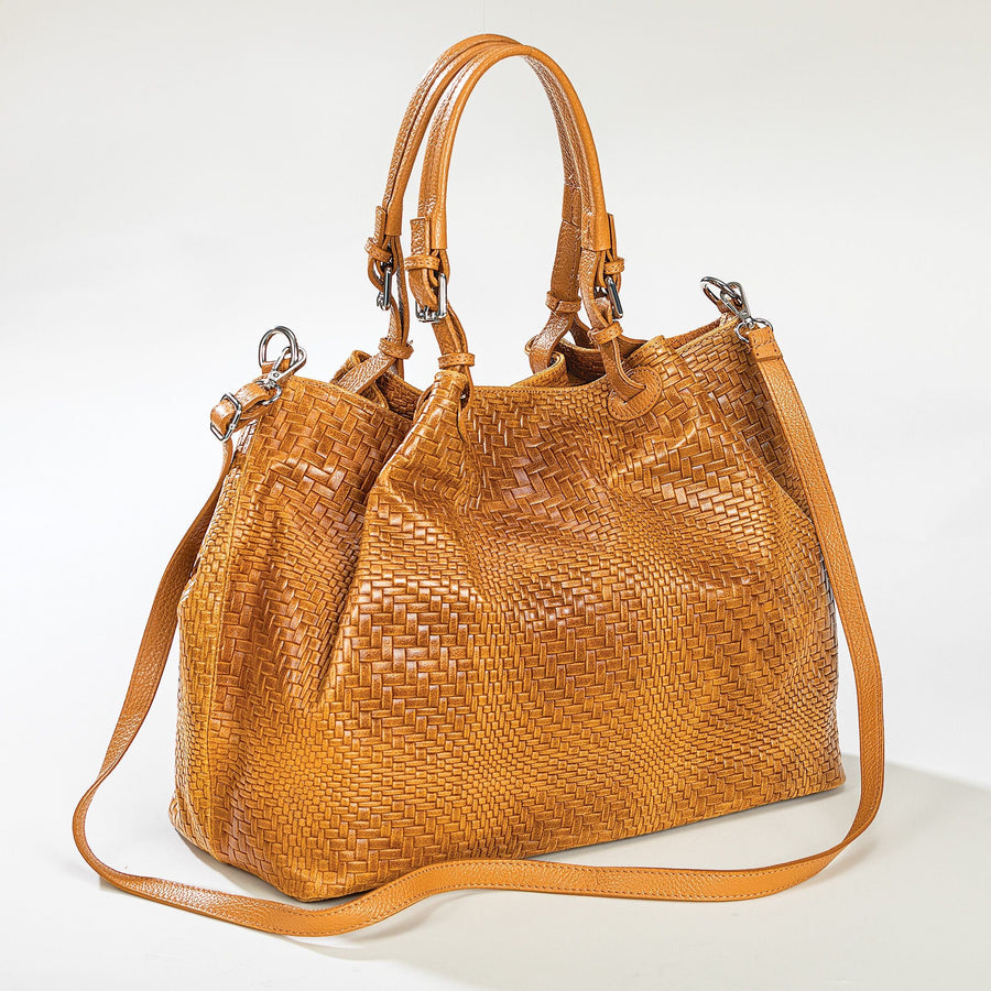 Italian Leather Caramel Bardini Handbag
