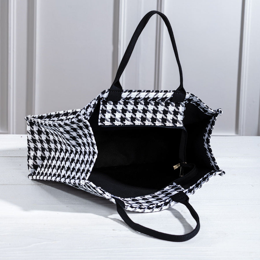 Houndstooth Italian Tote