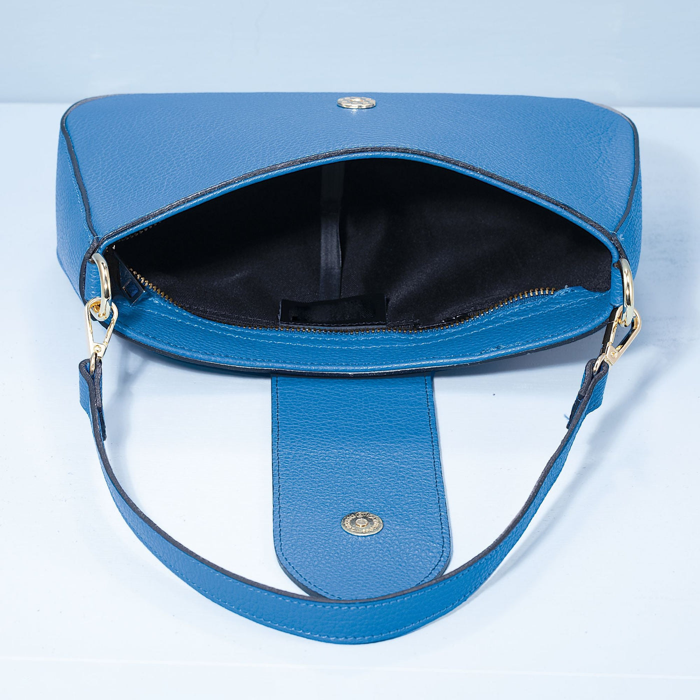 Ravello Italian Leather Blue Handbag