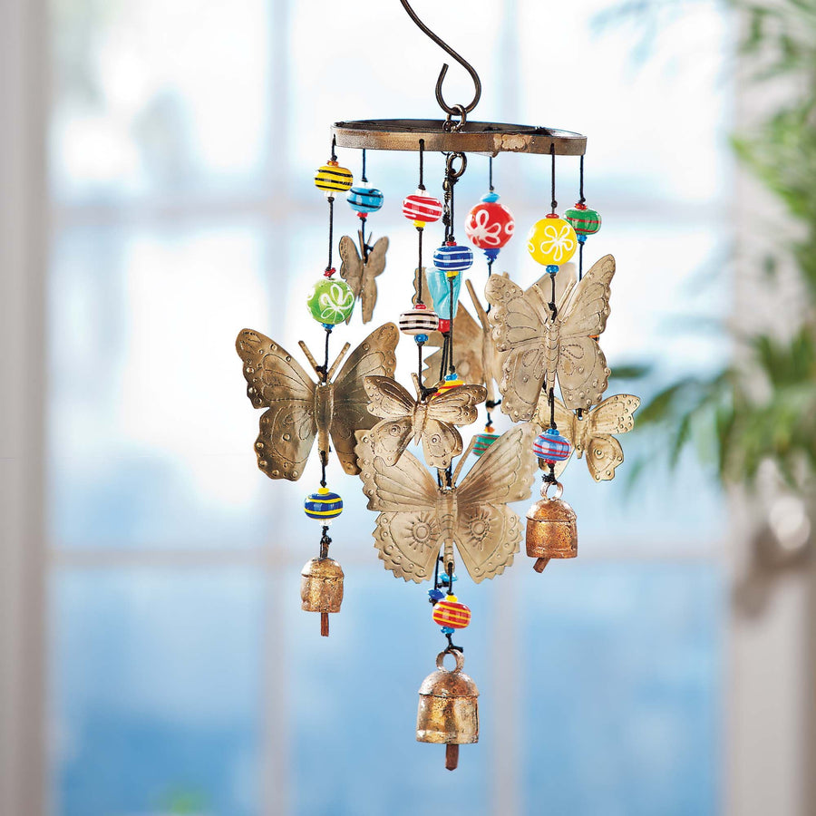 Dancing Butterfly Garden Chime Mobile With Nana Bells