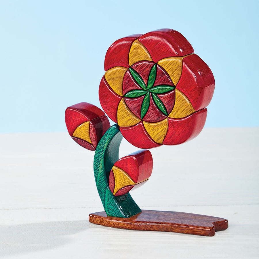 Hand-Carved ''Flower Of Life'' Wooden Sculpture