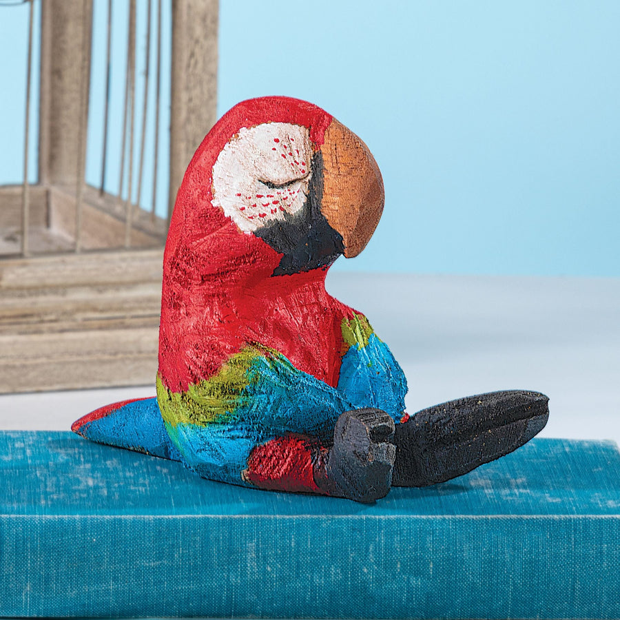 Meditating Macaw Figurine