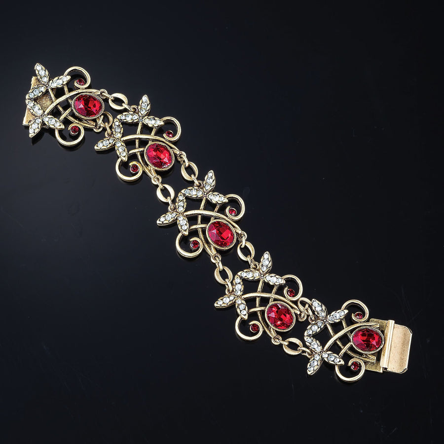 Red Crystal Trellis Bracelet