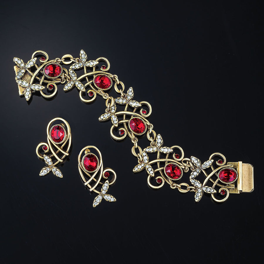 Red Crystal Trellis Bracelet
