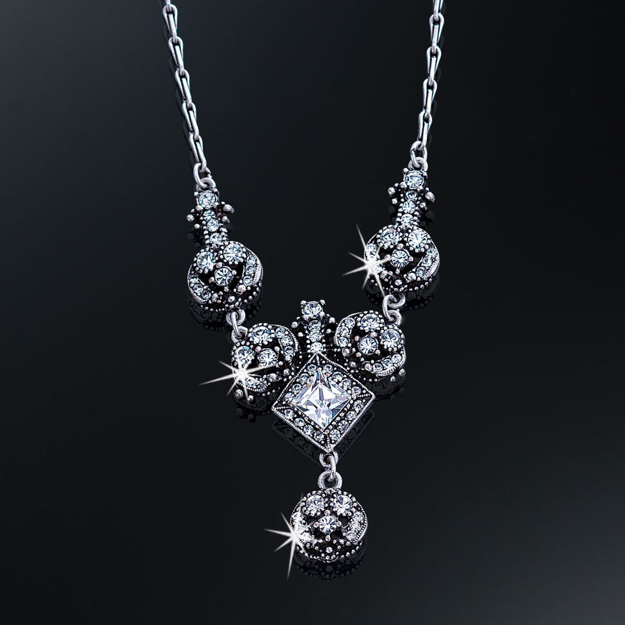 Sparkling Crystal Art Deco Necklace