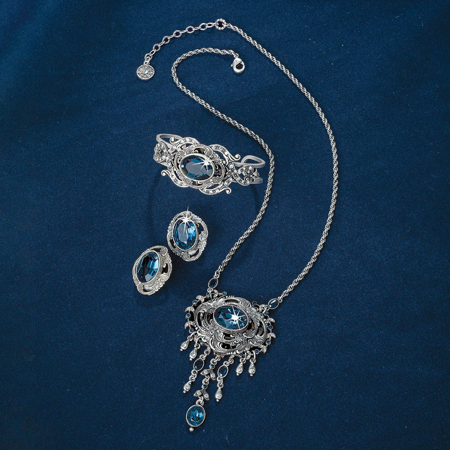 Blue Storm Vintage-Style Crystal Necklace