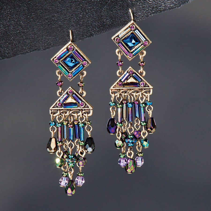Pyramids Of The Past Crystal Earrings