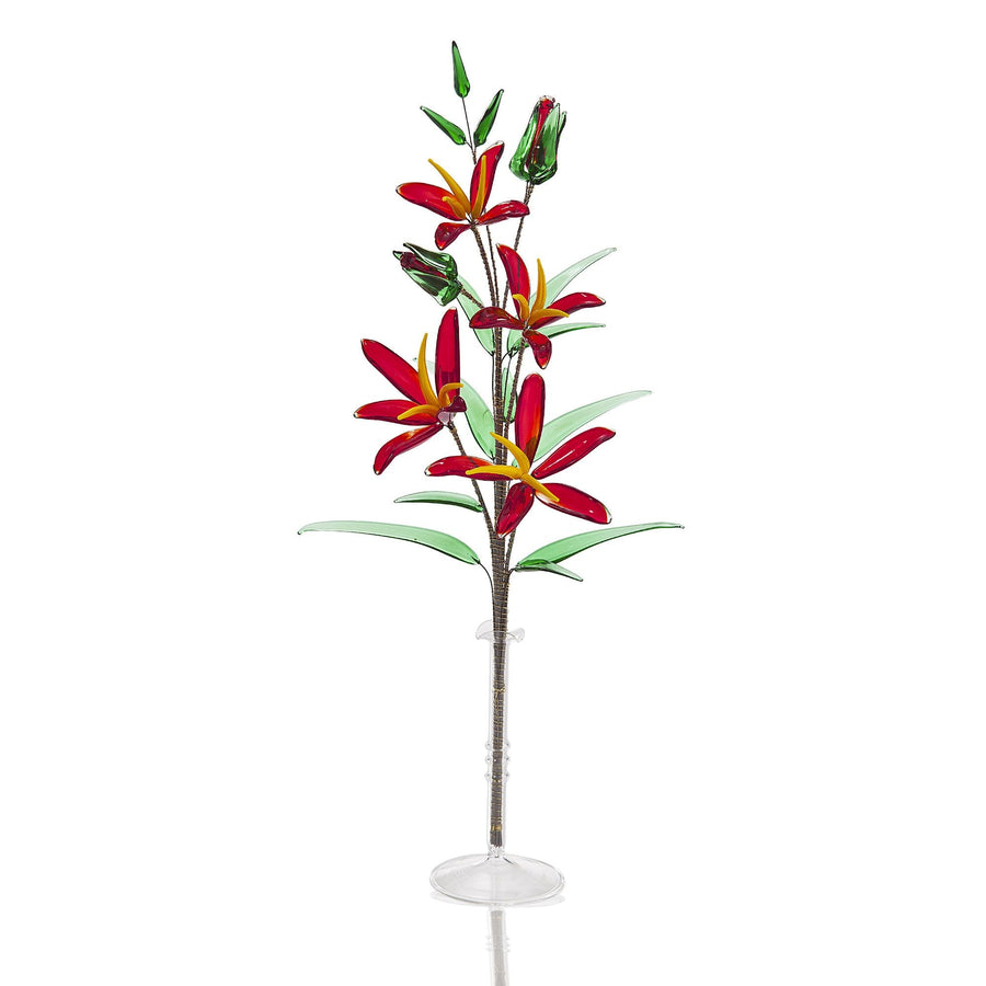 Bohemian Glass Red Lily